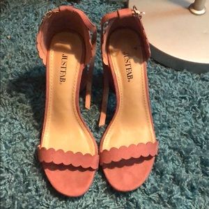 Pink Suede Just fab heels